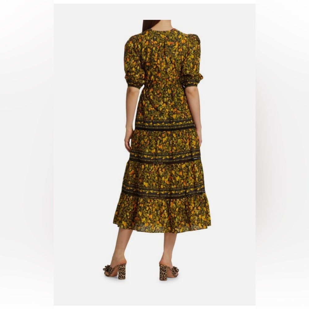 FARM Rio Starfruit Green and Yellow Floral Tiered Maxi Dress NWT size S - Picture 4 of 11